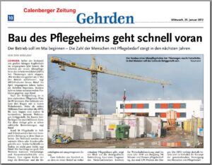 /></a><strong>Bau des Pflegeheims geht schnell voran</strong><br />
Der Betrieb soll im Mai beginnen – Die Zahl der Menschen mit Pflegebedarf steigt in den nächsten Jahren</p></blockquote>
<p>Klicken Sie auf das Bild, um den ganzen Artikel zu lesen!</p>
					</div>
					<div class=